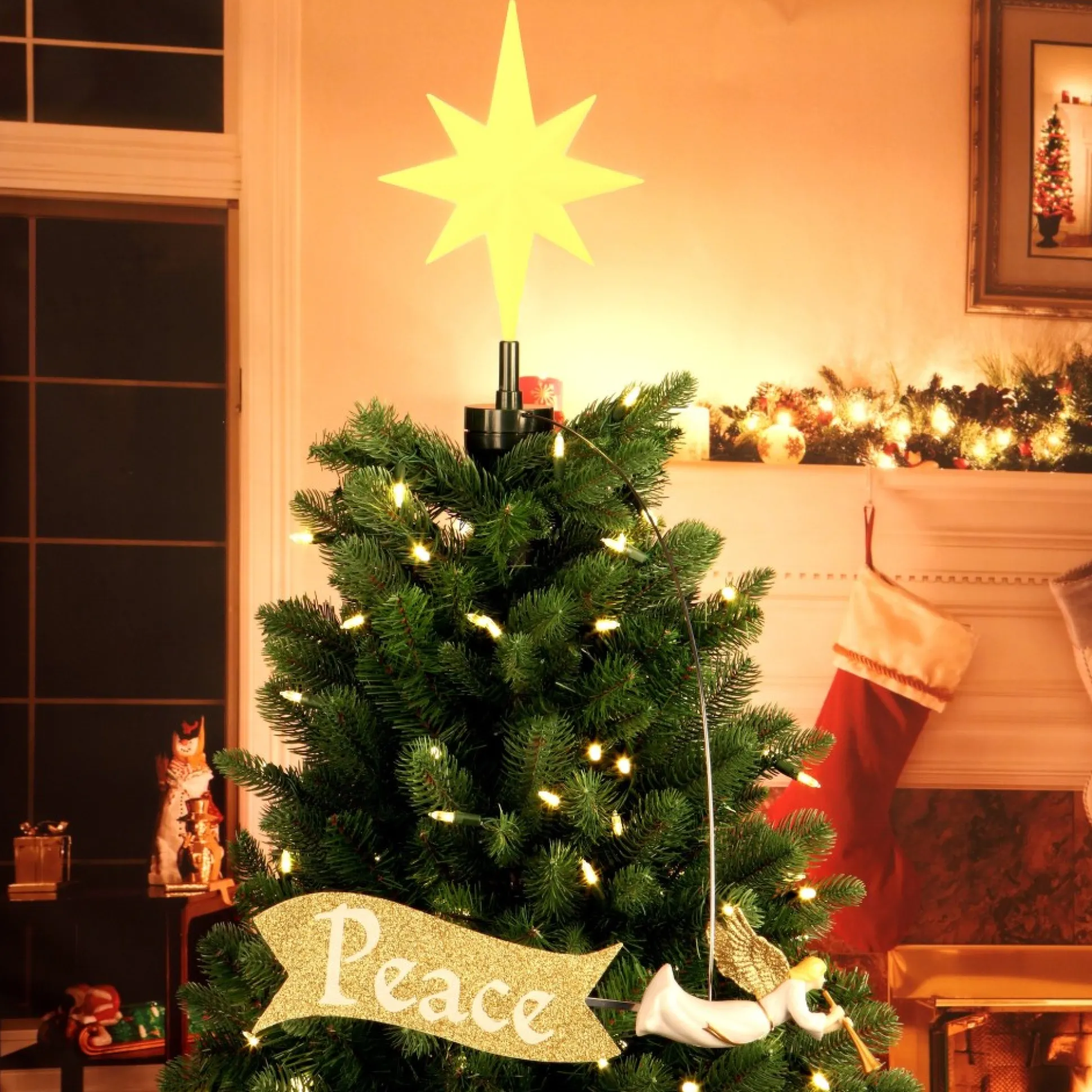 animated_angel_tree_topper_with_banner_1.webp Online Mr. Christmas Animated Angel Tree Topper With Banner