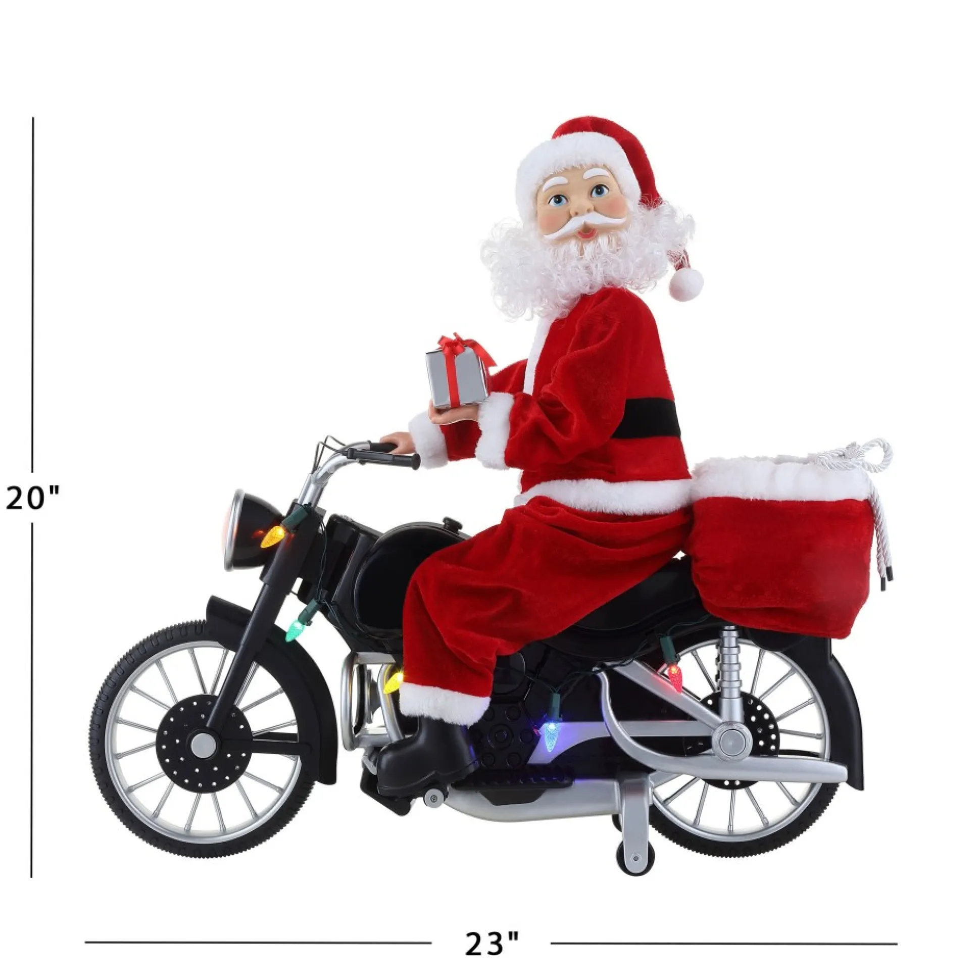 animated_motorcycling_santa__white_2.webp Hot Mr. Christmas 20" Animated Motorcycling Santa - White