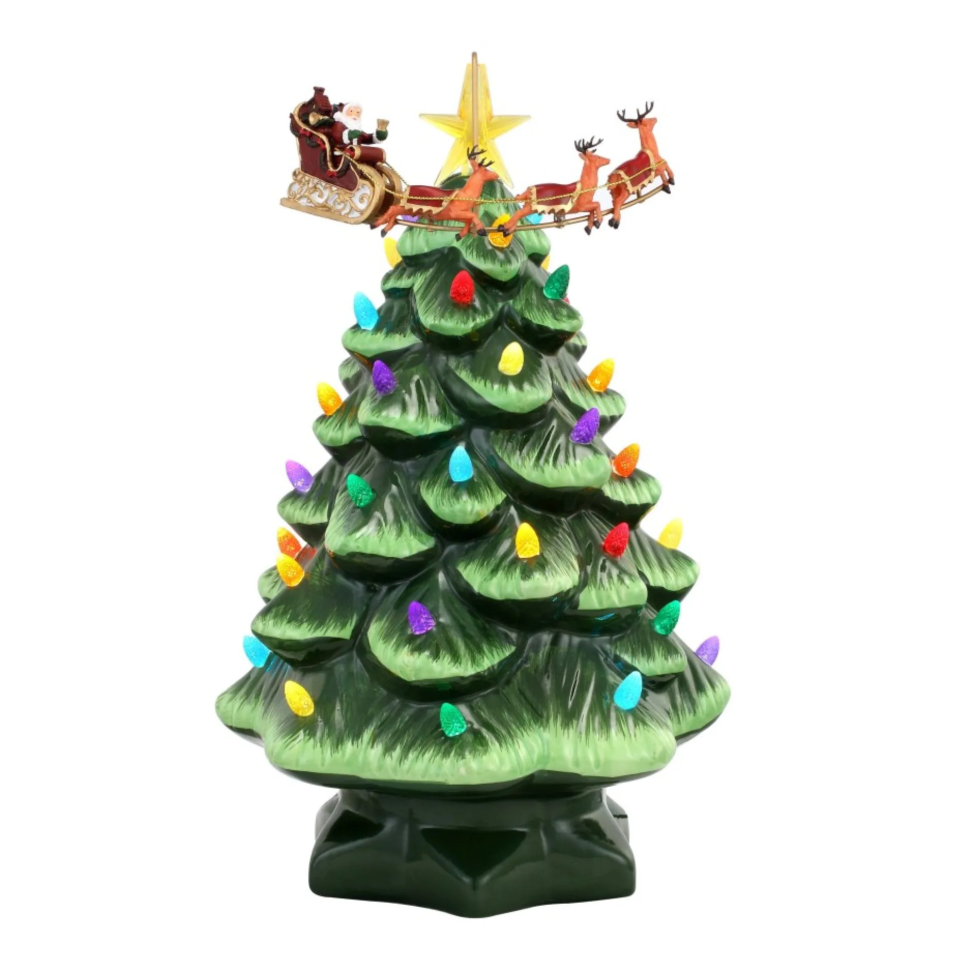 animated_nostalgic_ceramic_tree__santas_sleigh_0.webp Store Mr. Christmas 14" Animated Nostalgic Ceramic Tree - Santa's Sleigh