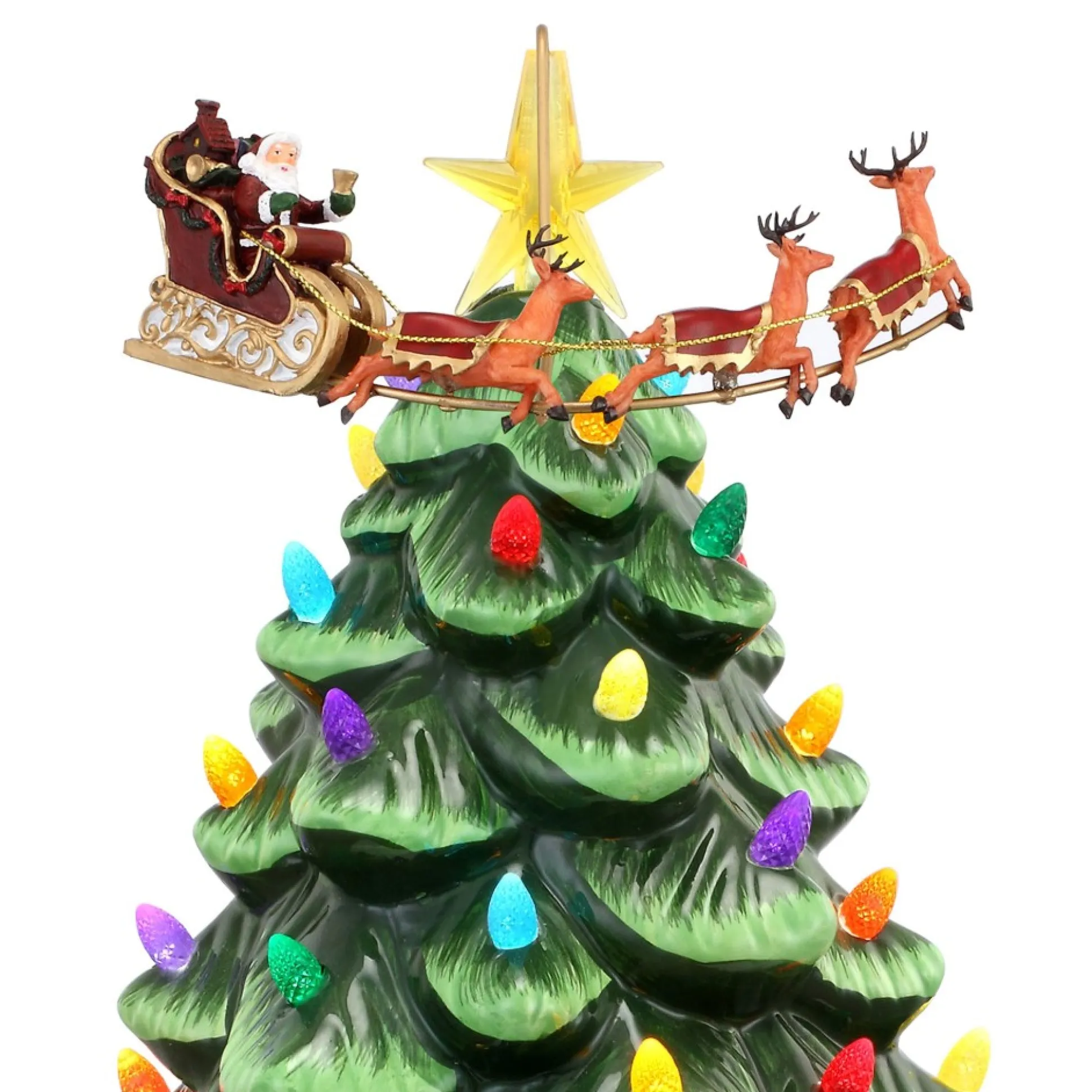 animated_nostalgic_ceramic_tree__santas_sleigh_3.webp Store Mr. Christmas 14" Animated Nostalgic Ceramic Tree - Santa's Sleigh