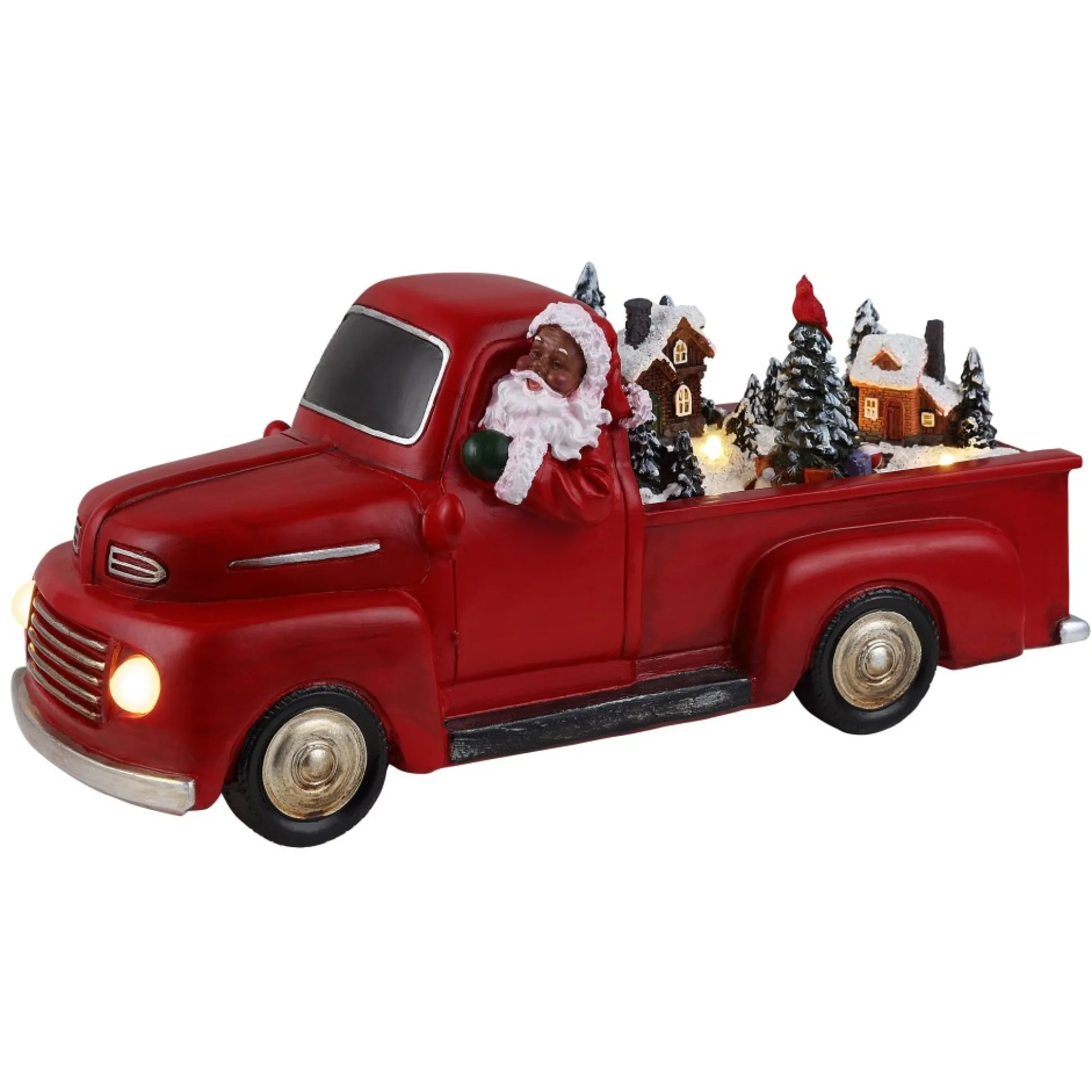 animated_nostalgic_red_truck__black_santa_0.webp Clearance Mr. Christmas 11" Animated Nostalgic Red Truck - Black Santa