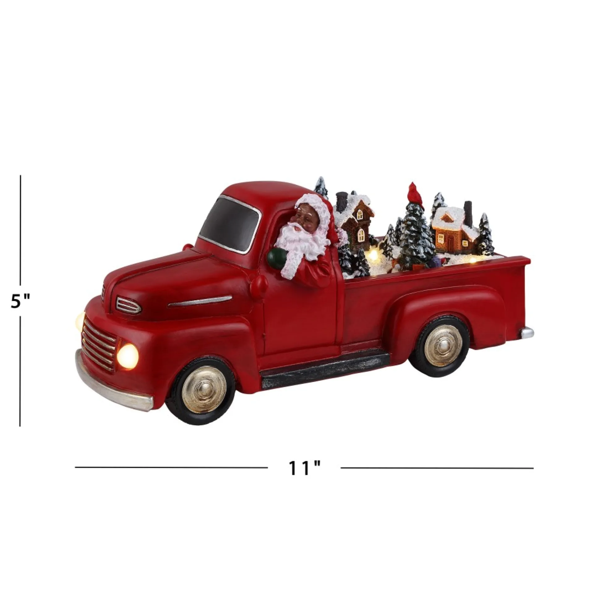 animated_nostalgic_red_truck__black_santa_2.webp Clearance Mr. Christmas 11" Animated Nostalgic Red Truck - Black Santa