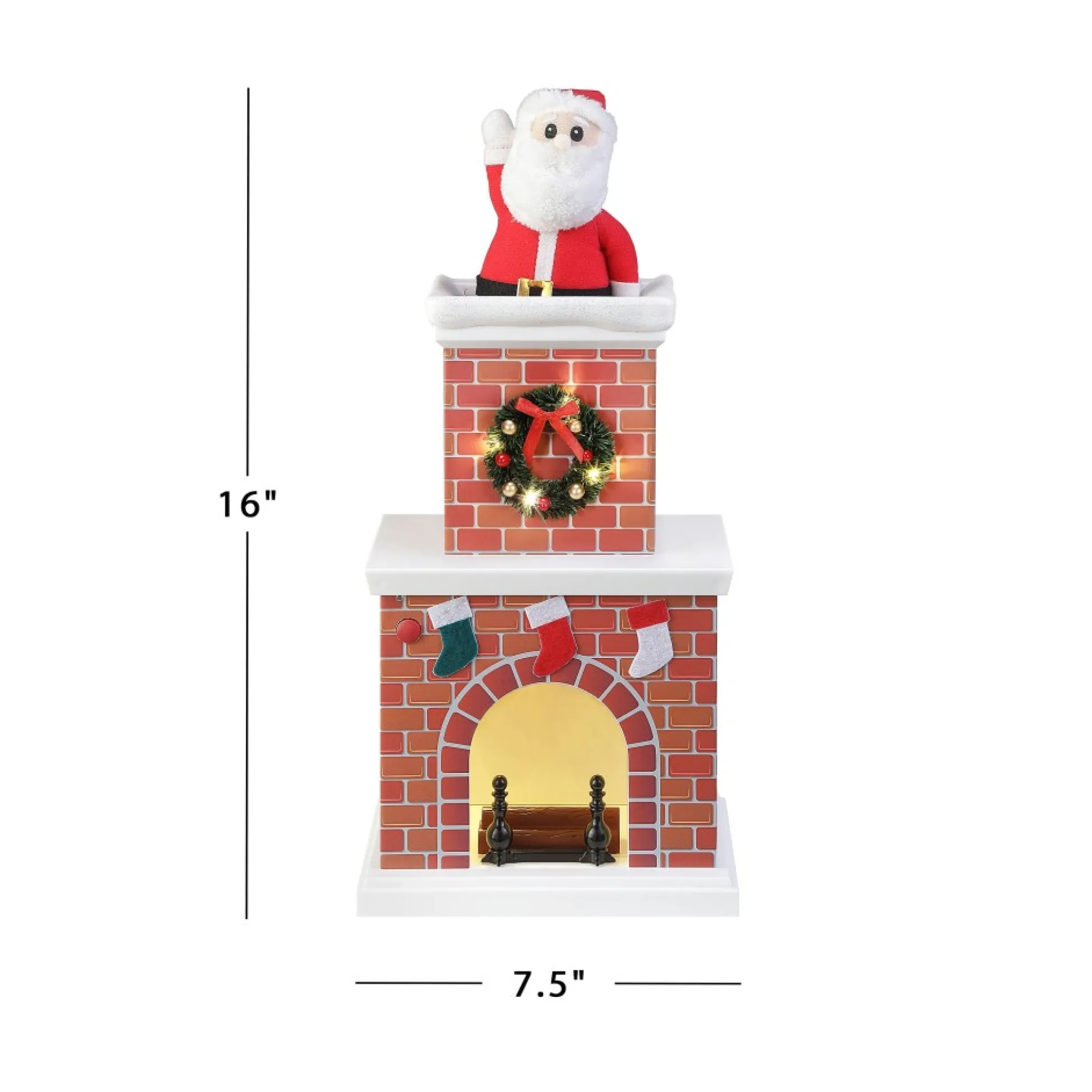 animated_santa_in_chimney__white_2.webp Store Mr. Christmas 16" Animated Santa In Chimney - White
