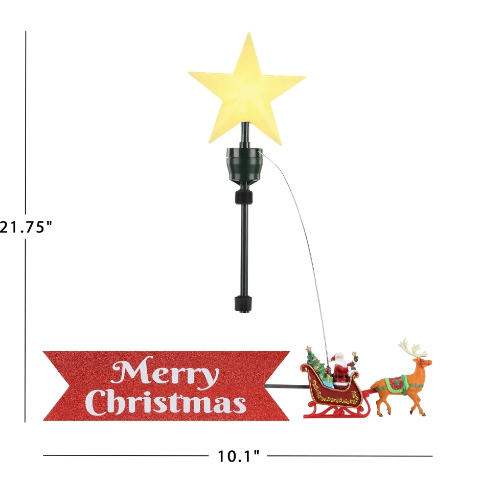 animated_sleigh_tree_topper_with_banner__white_santa_2.webp New Mr. Christmas Animated Sleigh Tree Topper With Banner - White Santa