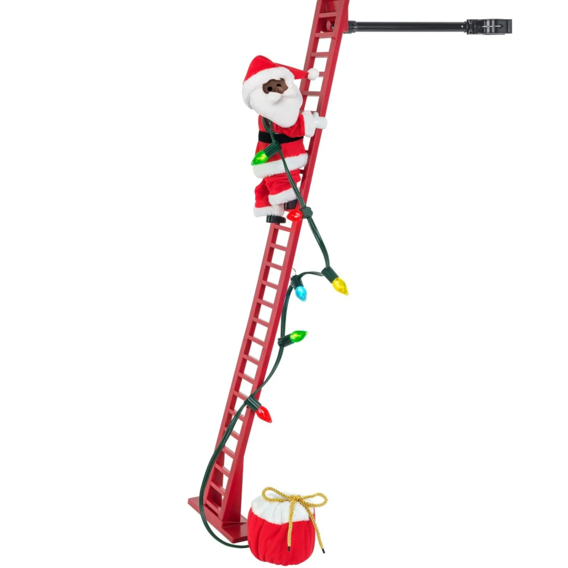animated_super_climbing_black_santa_3.webp Clearance Mr. Christmas 43" Animated Super Climbing Black Santa