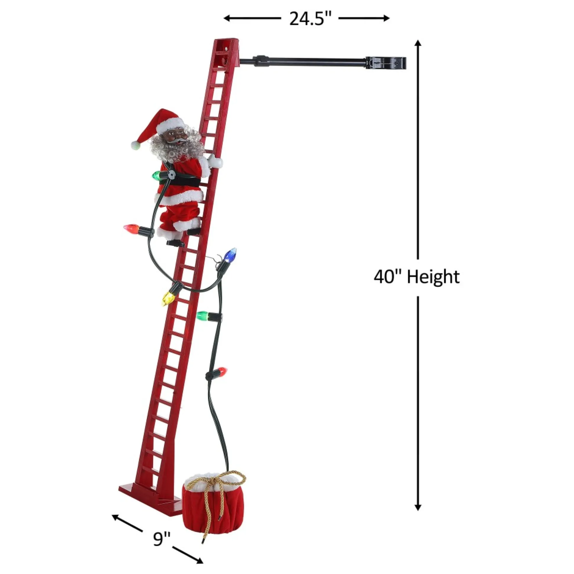 animated_super_climbing_sculpted_black_santa_2.webp Best Mr. Christmas 43" Animated Super Climbing Sculpted Black Santa