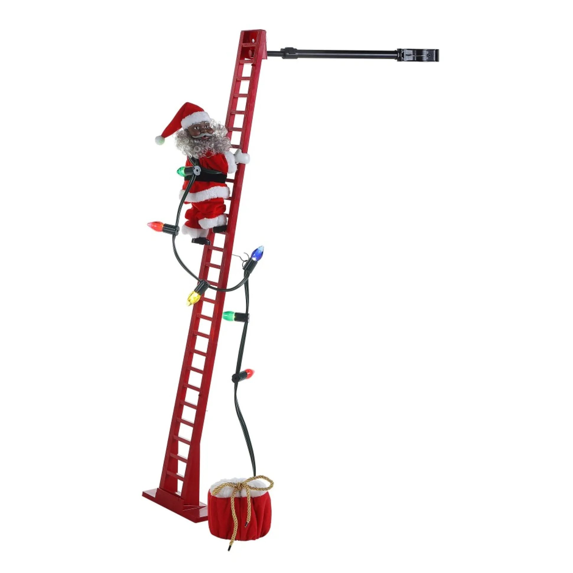 animated_super_climbing_sculpted_black_santa_3.webp Best Mr. Christmas 43" Animated Super Climbing Sculpted Black Santa