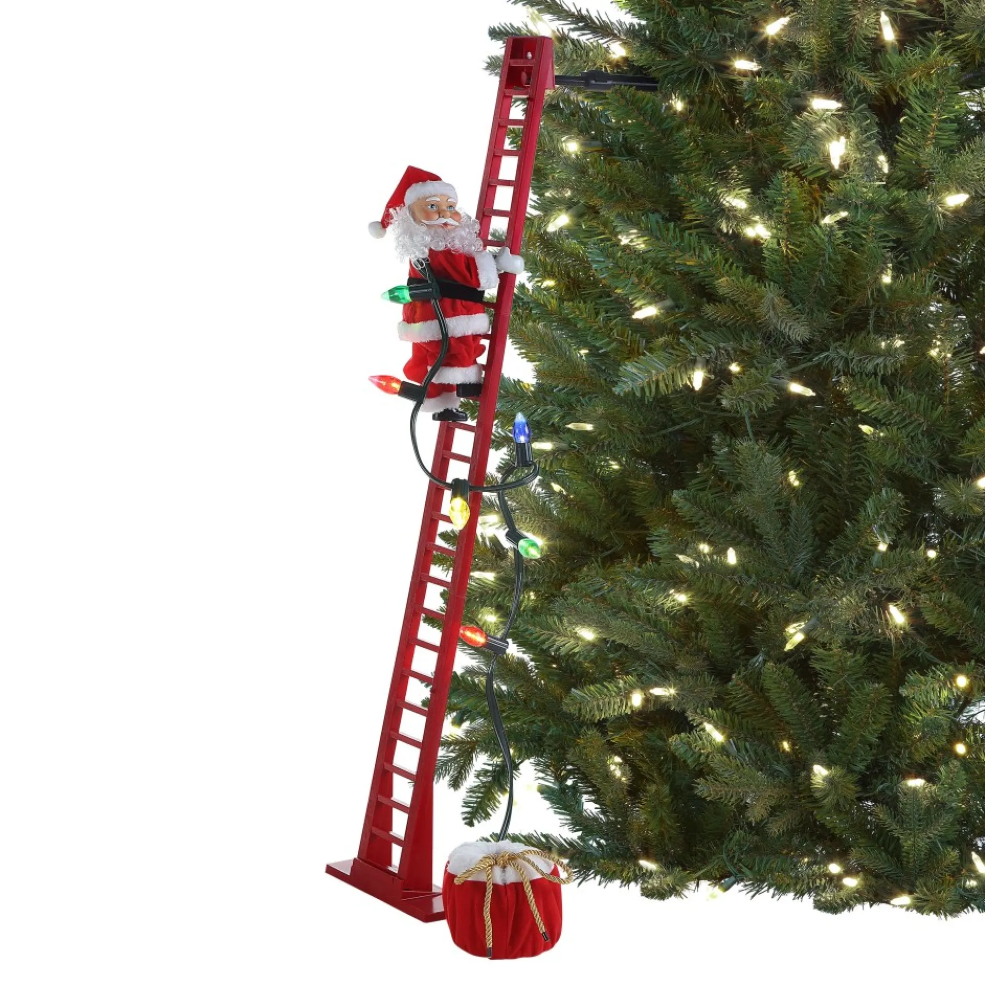 animated_super_climbing_sculpted_white_santa_0.webp Sale Mr. Christmas 43" Animated Super Climbing Sculpted White Santa