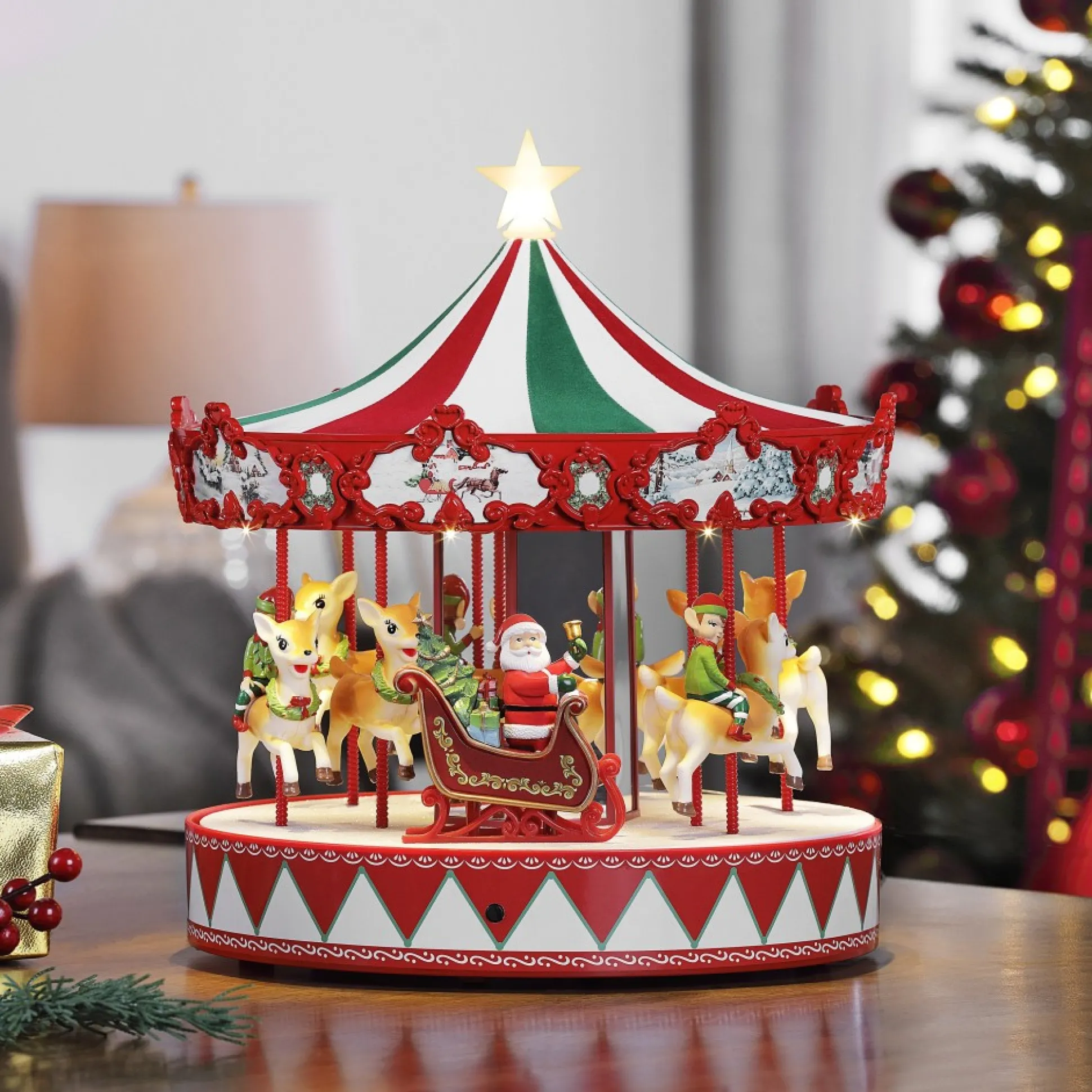 animated_vintage_carousel_1.webp Flash Sale Mr. Christmas 14" Animated Vintage Carousel