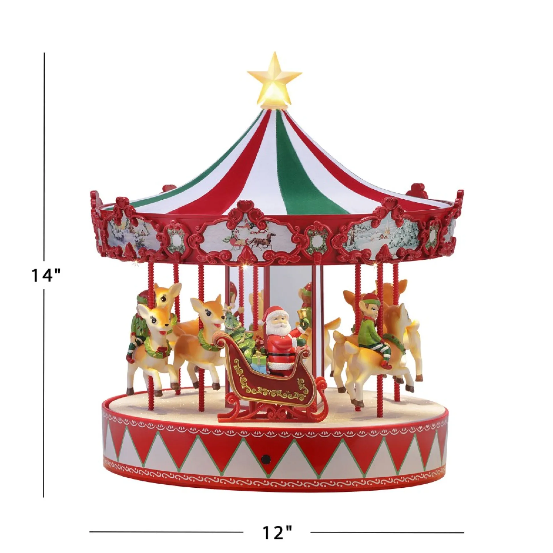 animated_vintage_carousel_2.webp Flash Sale Mr. Christmas 14" Animated Vintage Carousel