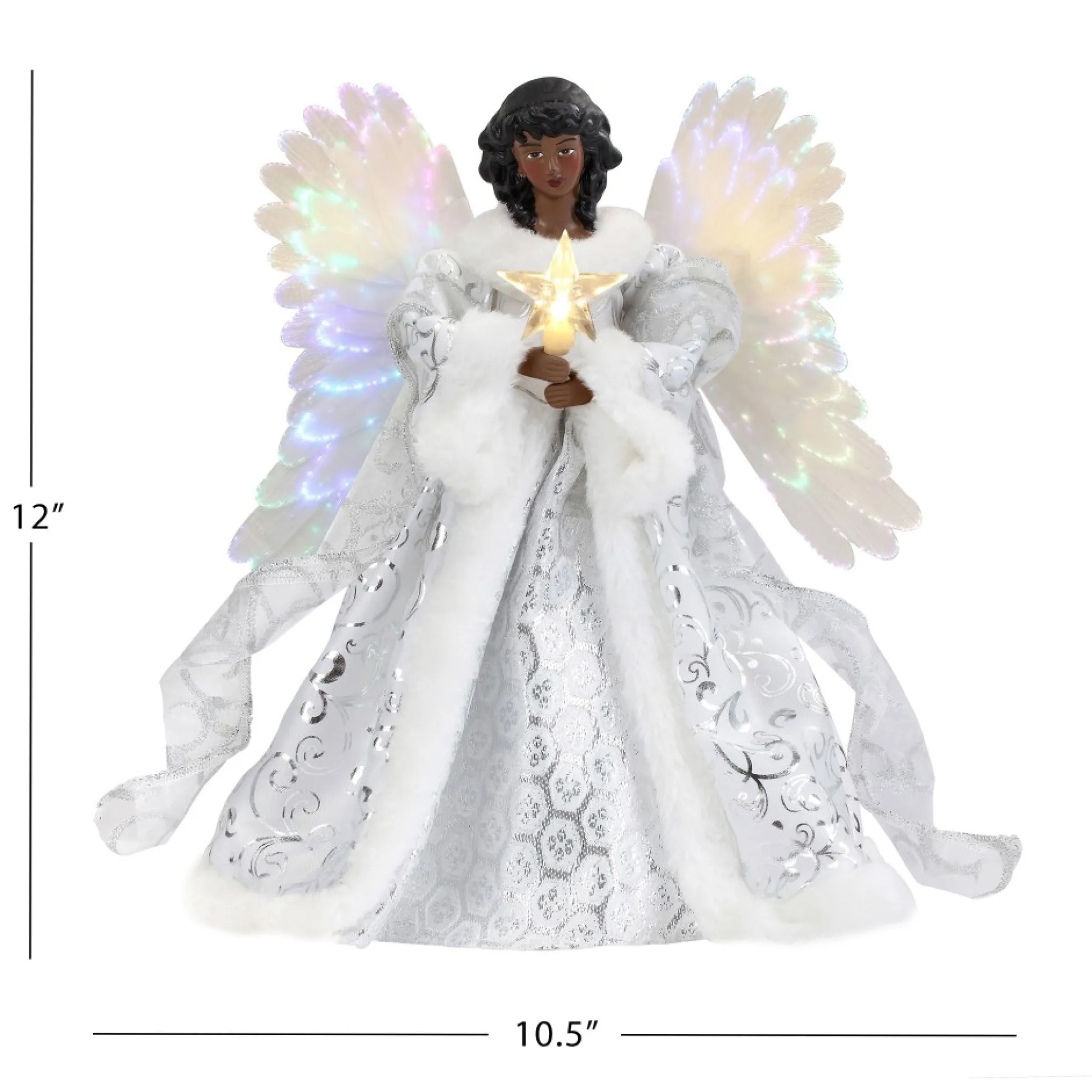 fiber_optic_animated_tree_topper__black_angel_1.webp Cheap Mr. Christmas 12" Fiber Optic Animated Tree Topper - Black Angel