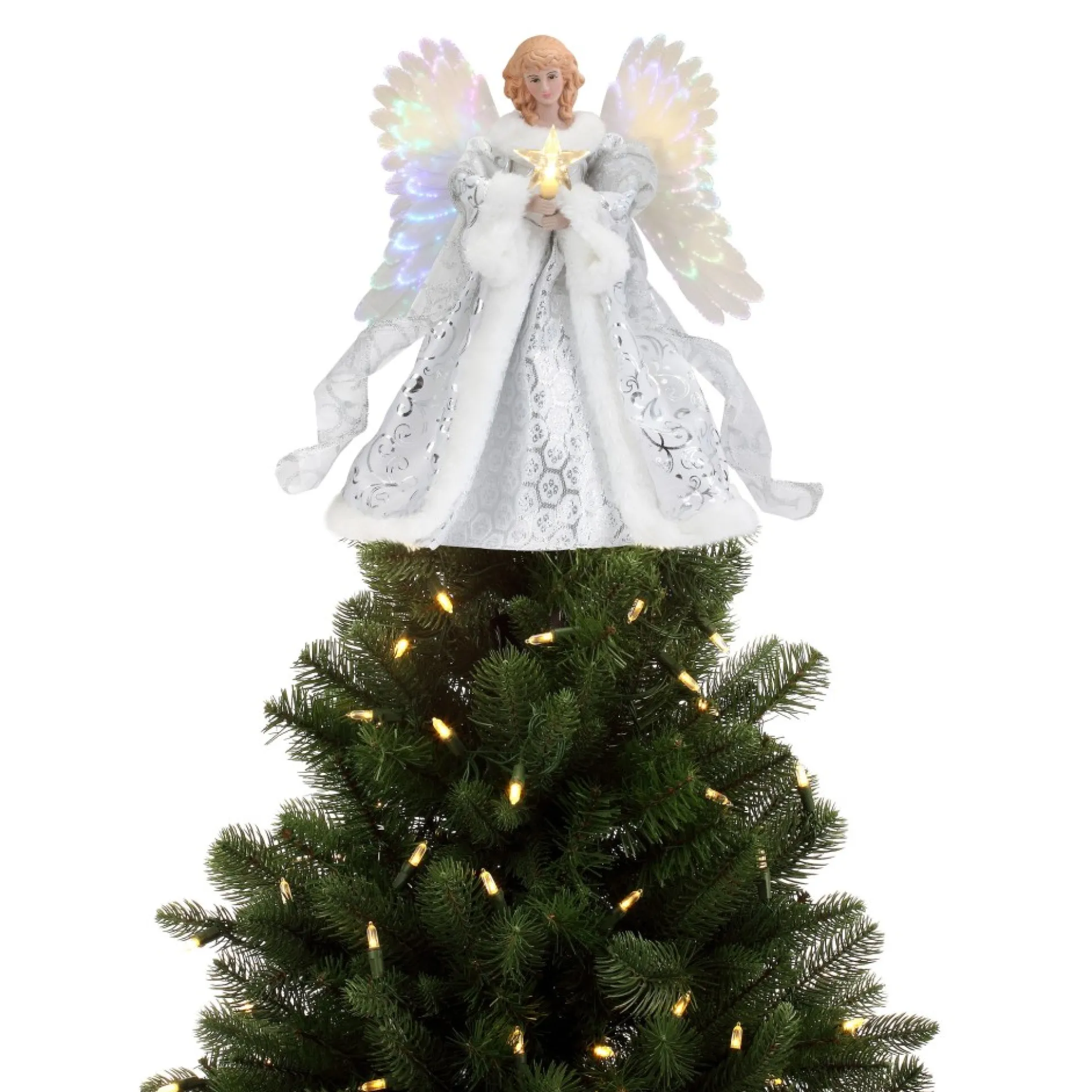 fiber_optic_animated_tree_topper__white_angel_0.webp Best Mr. Christmas 12" Fiber Optic Animated Tree Topper - White Angel