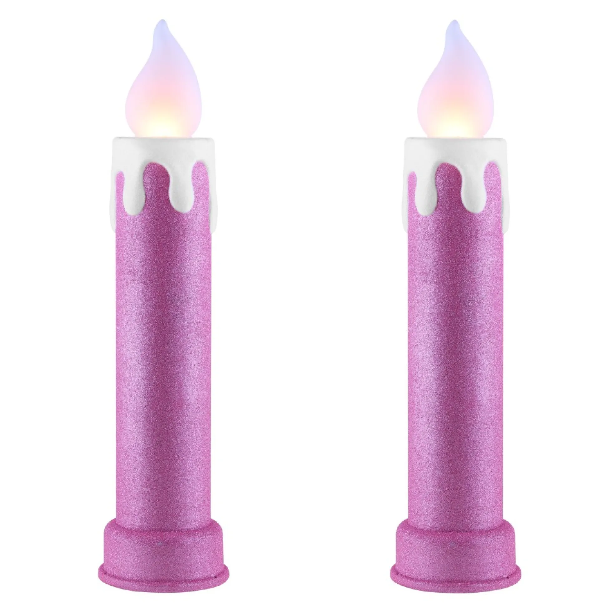 glitter_blow_mold_candle__set_of__pink_0.webp Store Mr. Christmas 24" Glitter Blow Mold Candle - Set Of 2 Pink