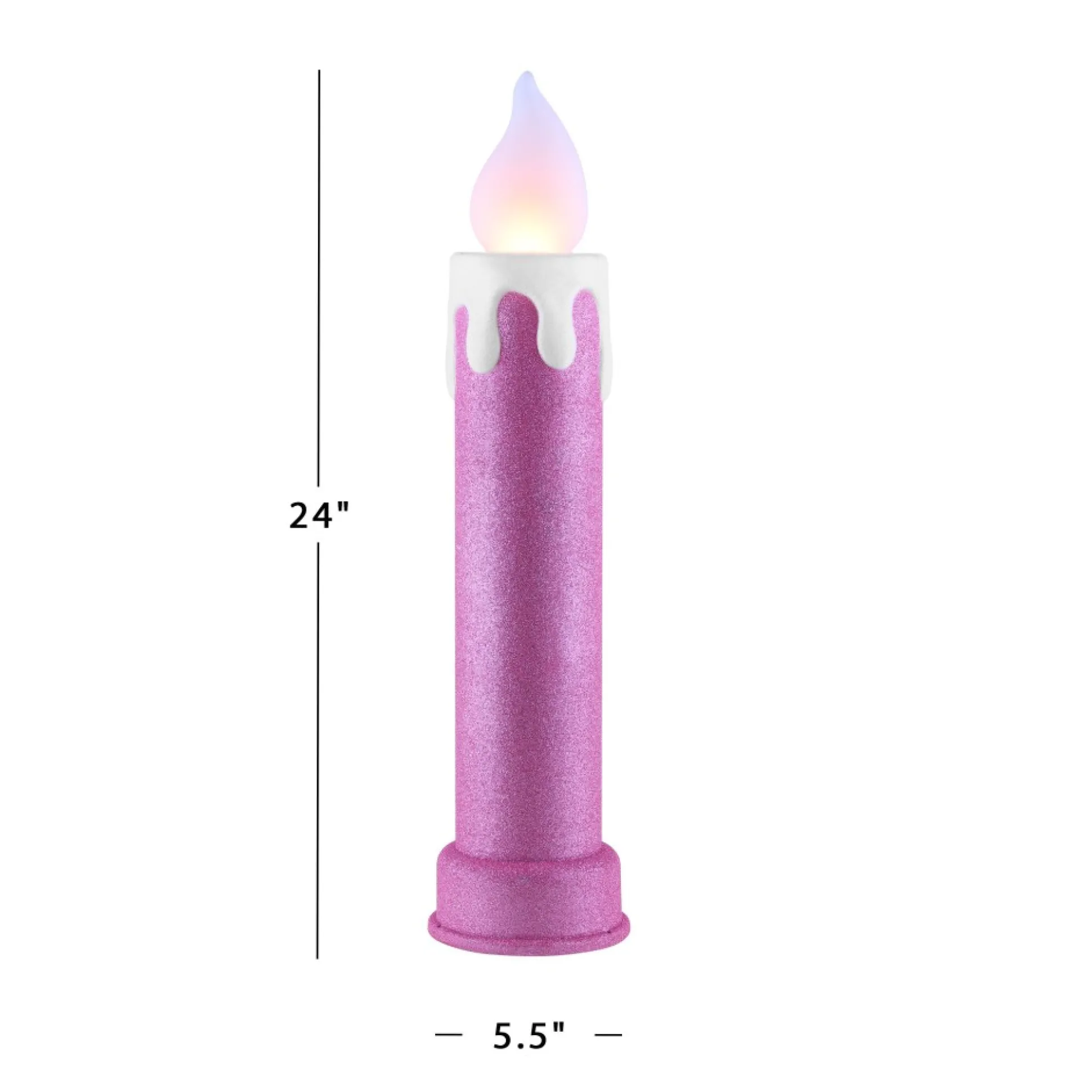 glitter_blow_mold_candle__set_of__pink_2.webp Store Mr. Christmas 24" Glitter Blow Mold Candle - Set Of 2 Pink