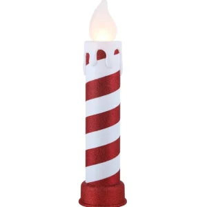 Shop Mr. Christmas 24" Glittery Blow Mold Candle - Red & White