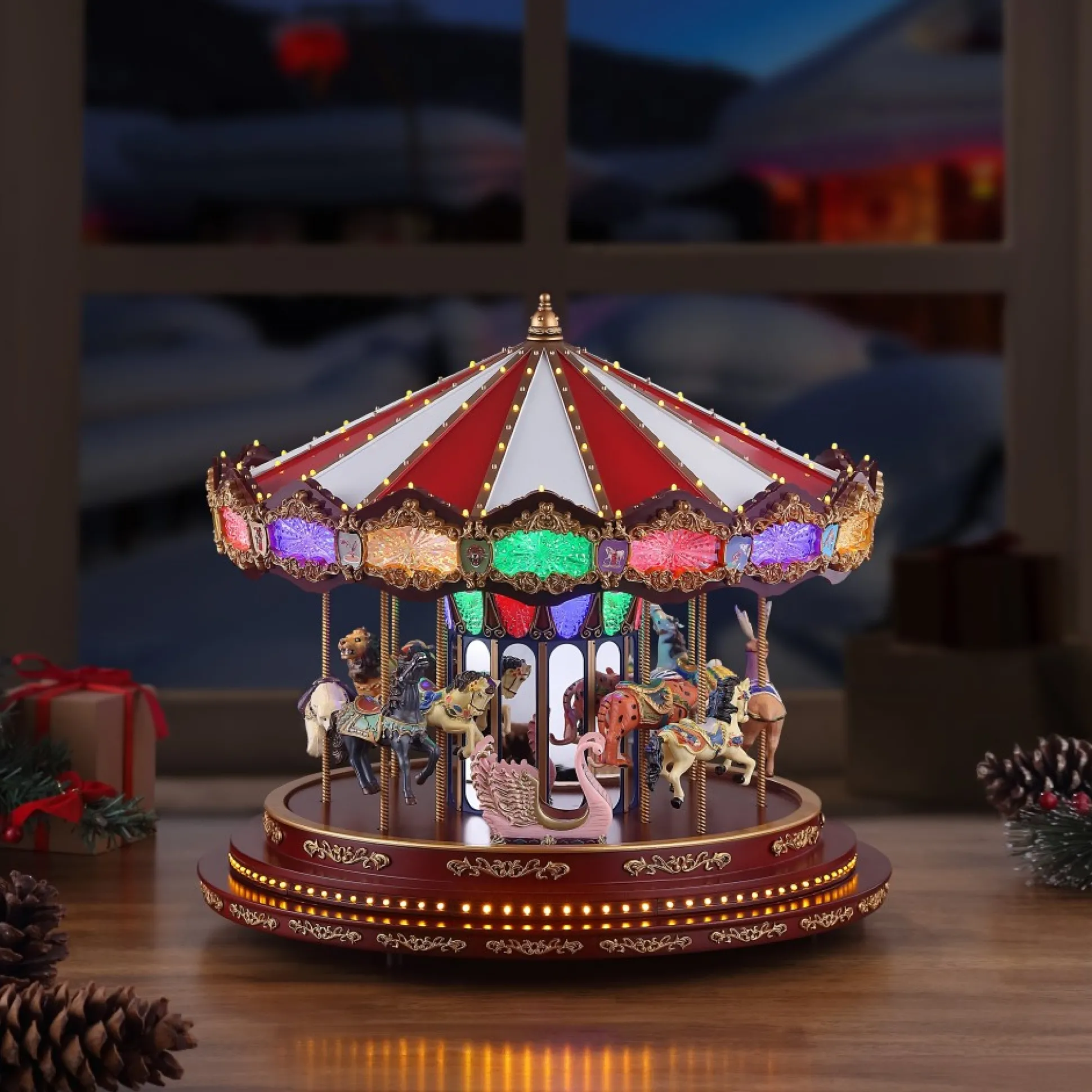 marquee_deluxe_carousel_1.webp Shop Mr. Christmas 15" Marquee Deluxe Carousel