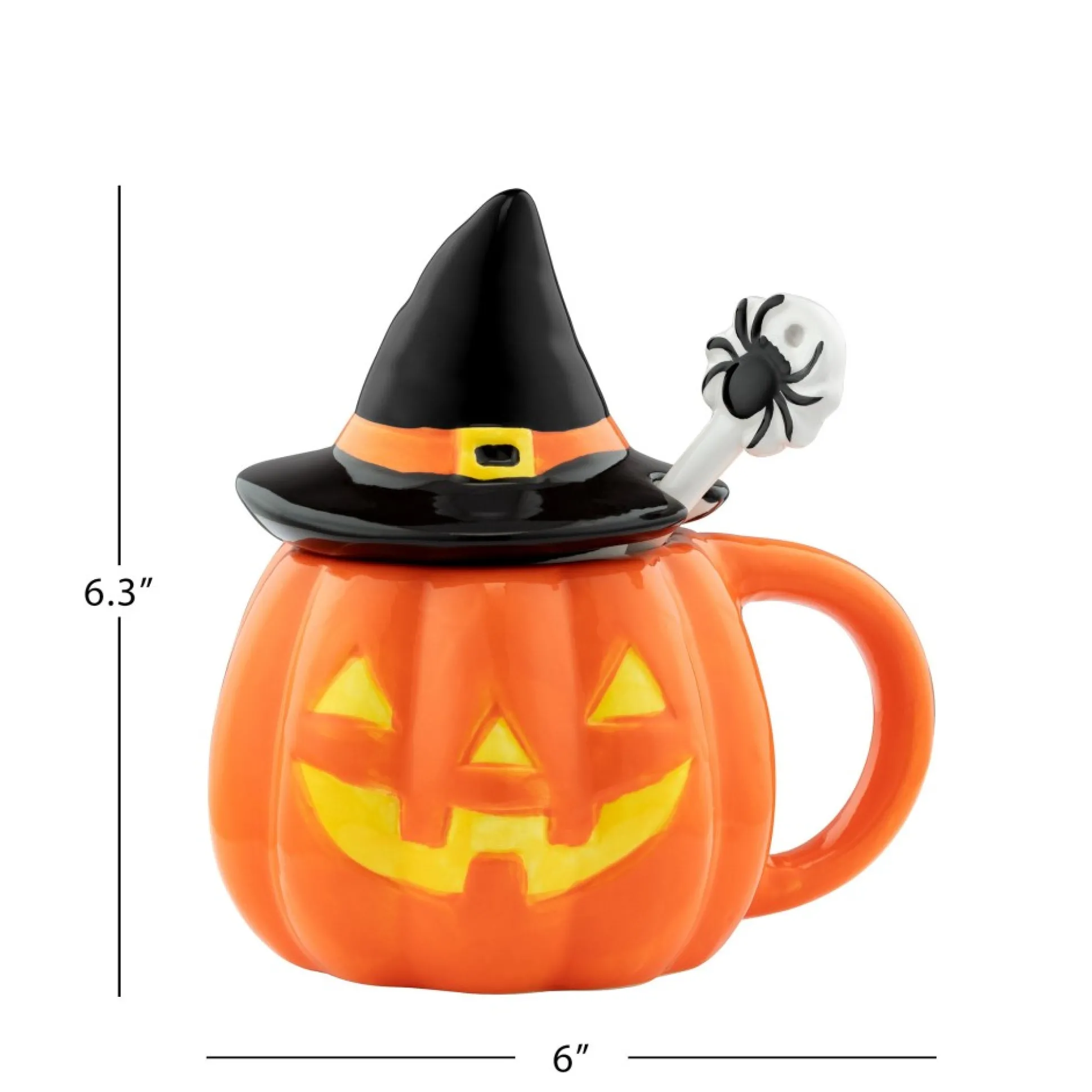 mr_halloween_lidded_jackolantern_mug_with_spoon_2.webp Best Sale Mr. Christmas Mr. Halloween Lidded Jack-O-Lantern Mug With Spoon