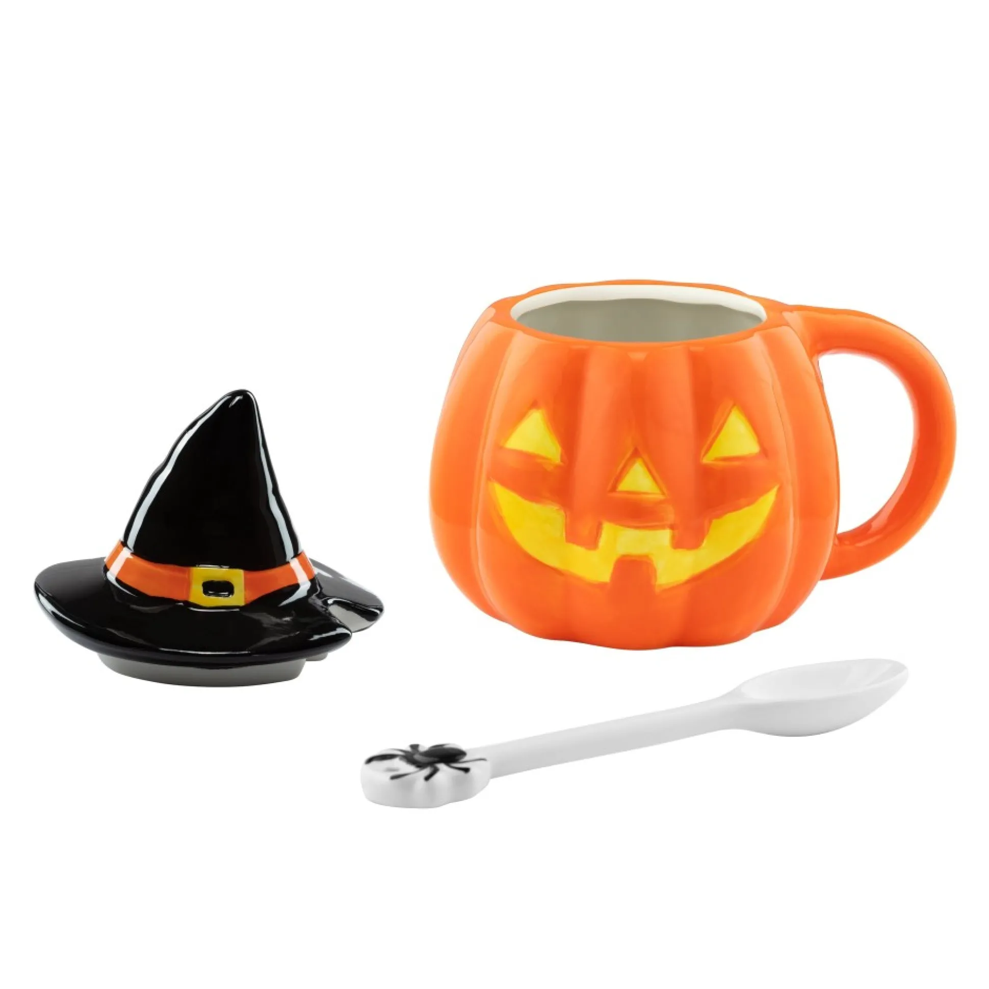 mr_halloween_lidded_jackolantern_mug_with_spoon_3.webp Best Sale Mr. Christmas Mr. Halloween Lidded Jack-O-Lantern Mug With Spoon