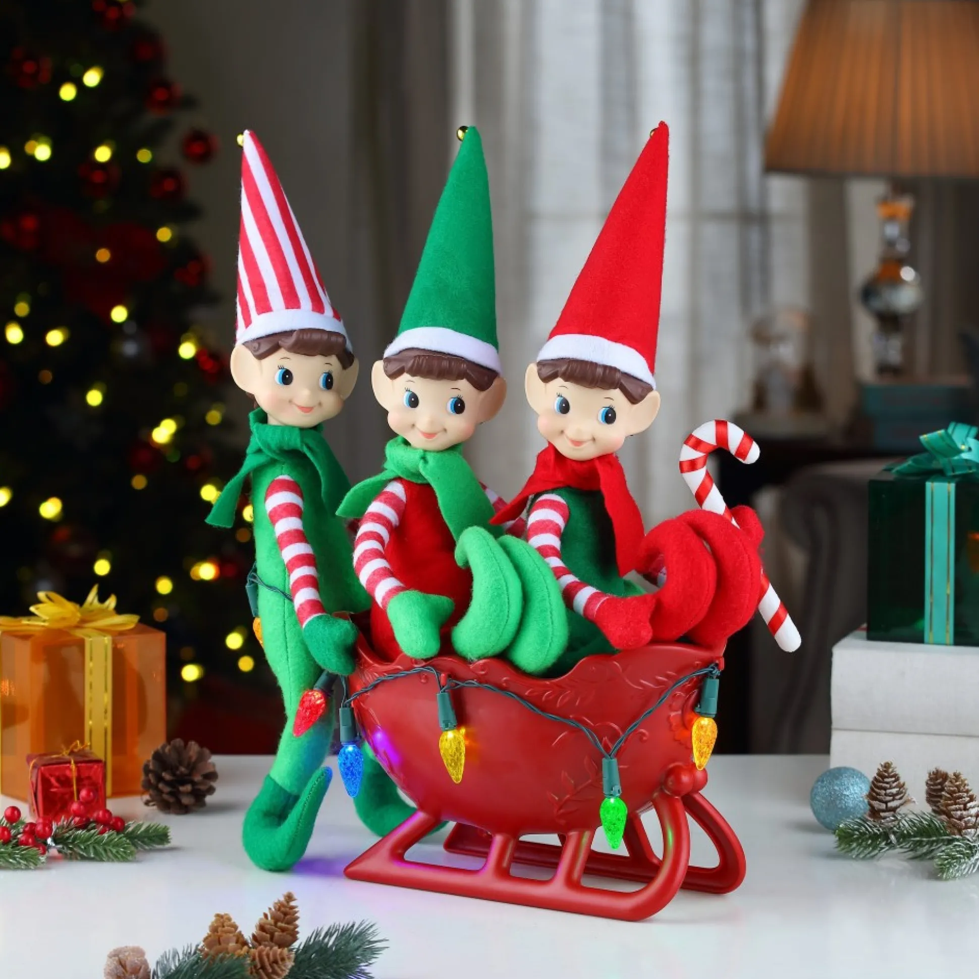 musical_tabletop_elves_in_sleigh_1.webp Best Sale Mr. Christmas Musical Tabletop Elves In Sleigh