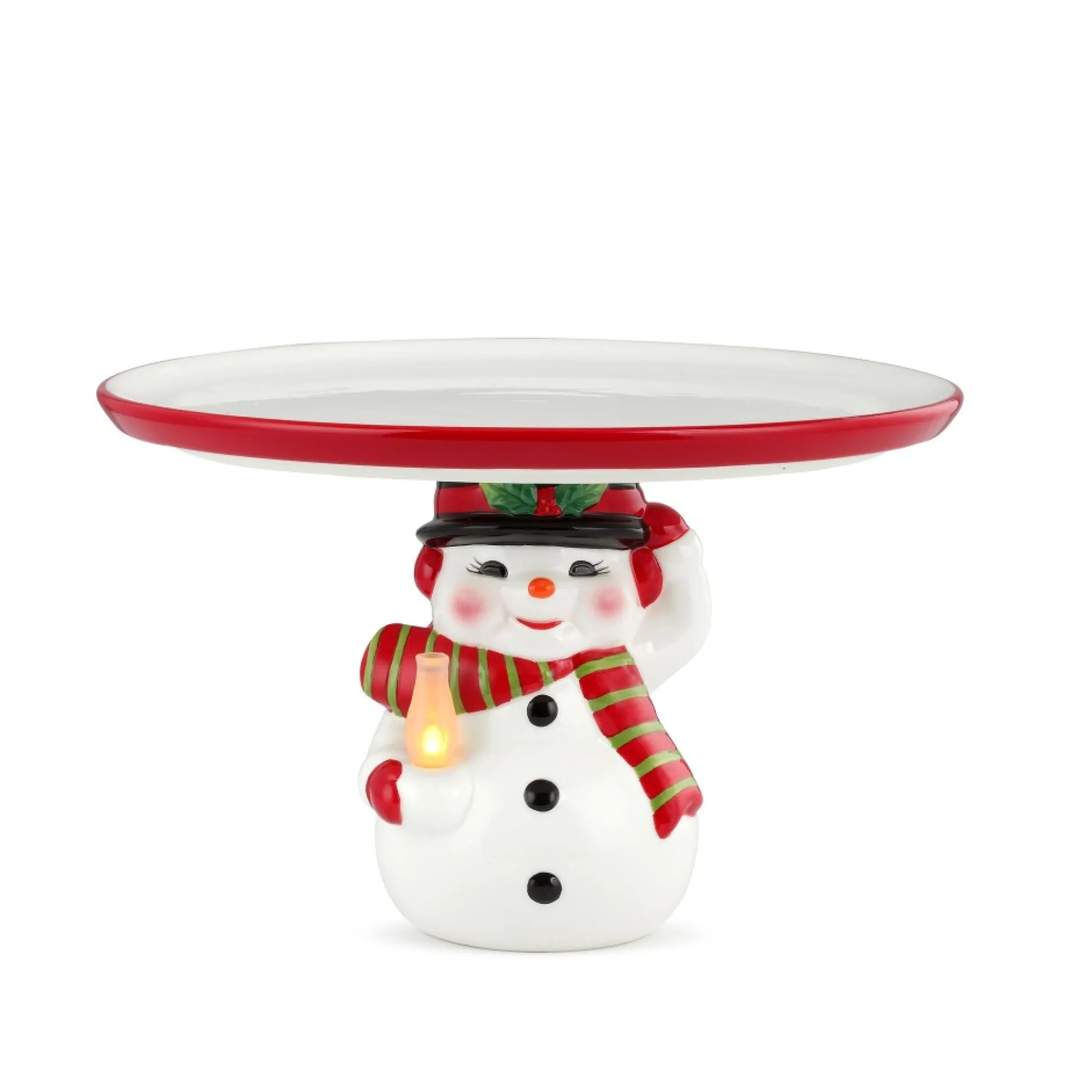 nostalgic_ceramic_cake_plate__snowman_0.webp Clearance Mr. Christmas 10" Nostalgic Ceramic Cake Plate - Snowman