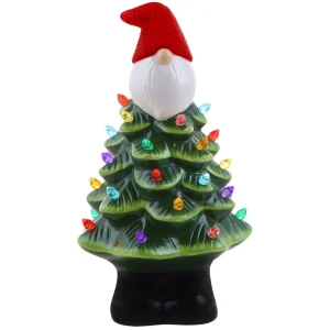 Best Sale Mr. Christmas 8.5" Nostalgic Ceramic Gnome Tree