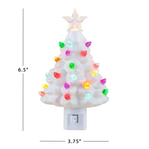 Cheap Mr. Christmas Nostalgic Ceramic Tree Nightlight - White