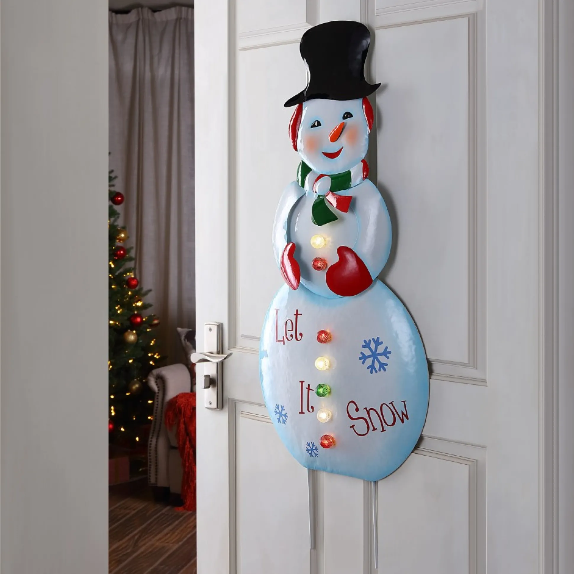 outdoor_metal_snowman_sign_1.webp Flash Sale Mr. Christmas 32" Outdoor Metal Snowman Sign