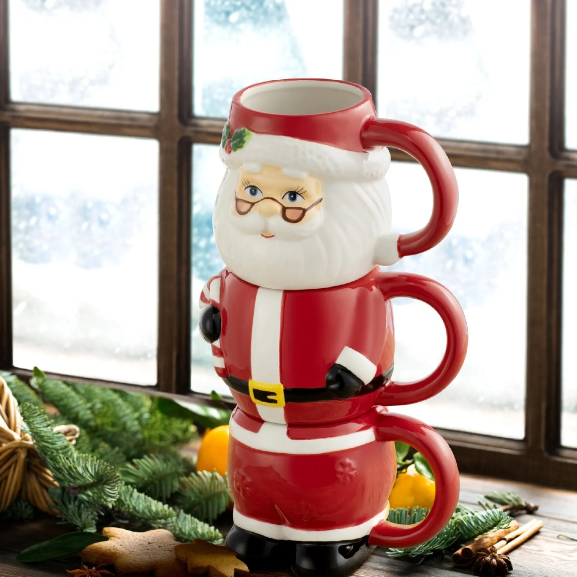 oz_set_of__ceramic_stacking_mugs__santa_1.webp Best Sale Mr. Christmas 12Oz Set Of 3 Ceramic Stacking Mugs - Santa