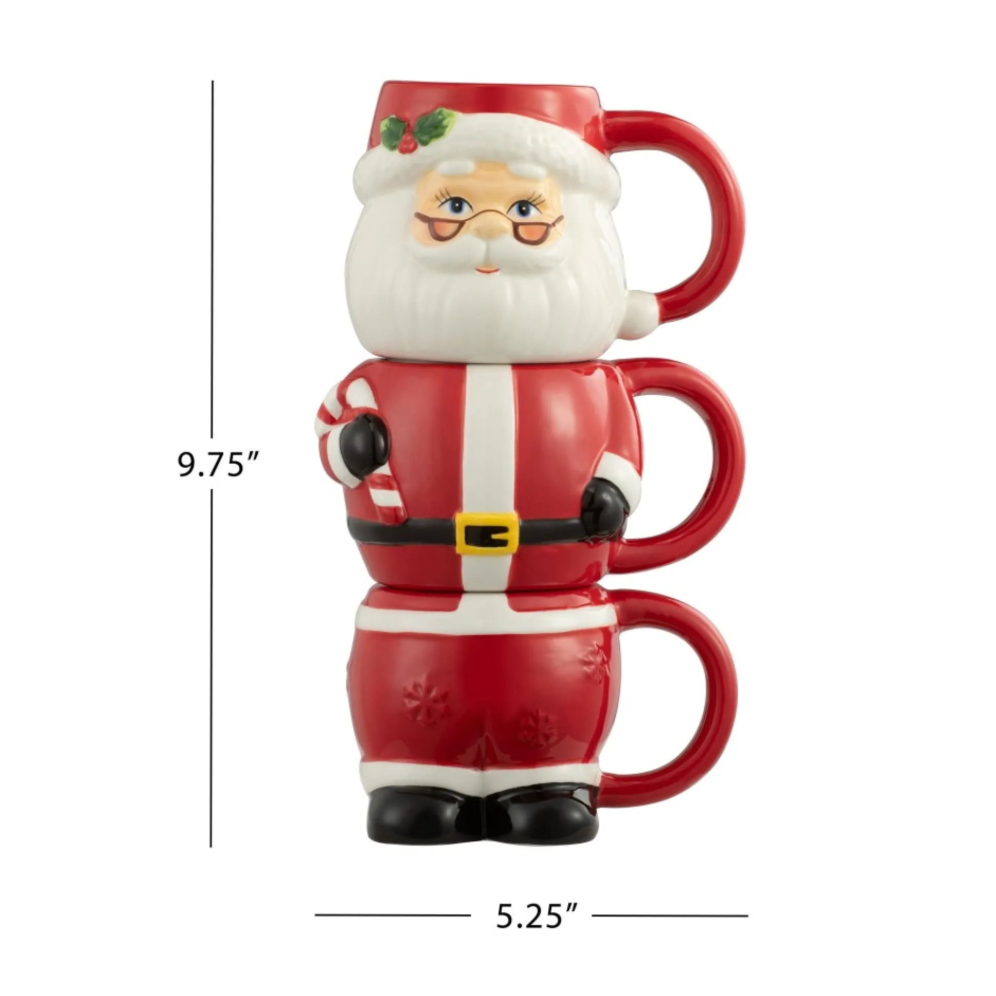 oz_set_of__ceramic_stacking_mugs__santa_2.webp Best Sale Mr. Christmas 12Oz Set Of 3 Ceramic Stacking Mugs - Santa