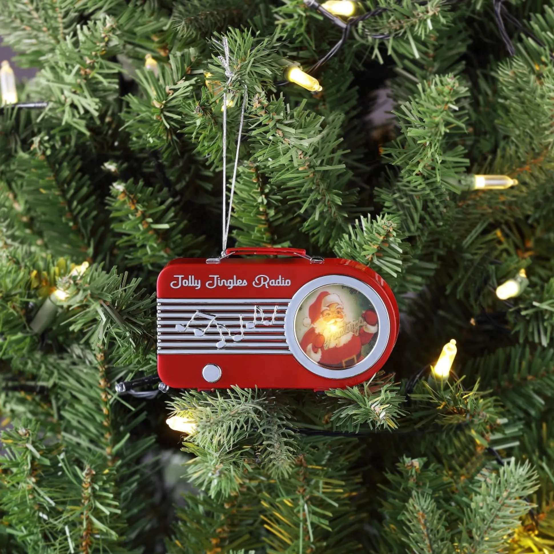 retro_radio_ornament__red_1.webp Store Mr. Christmas 4.75" Retro Radio Ornament - Red