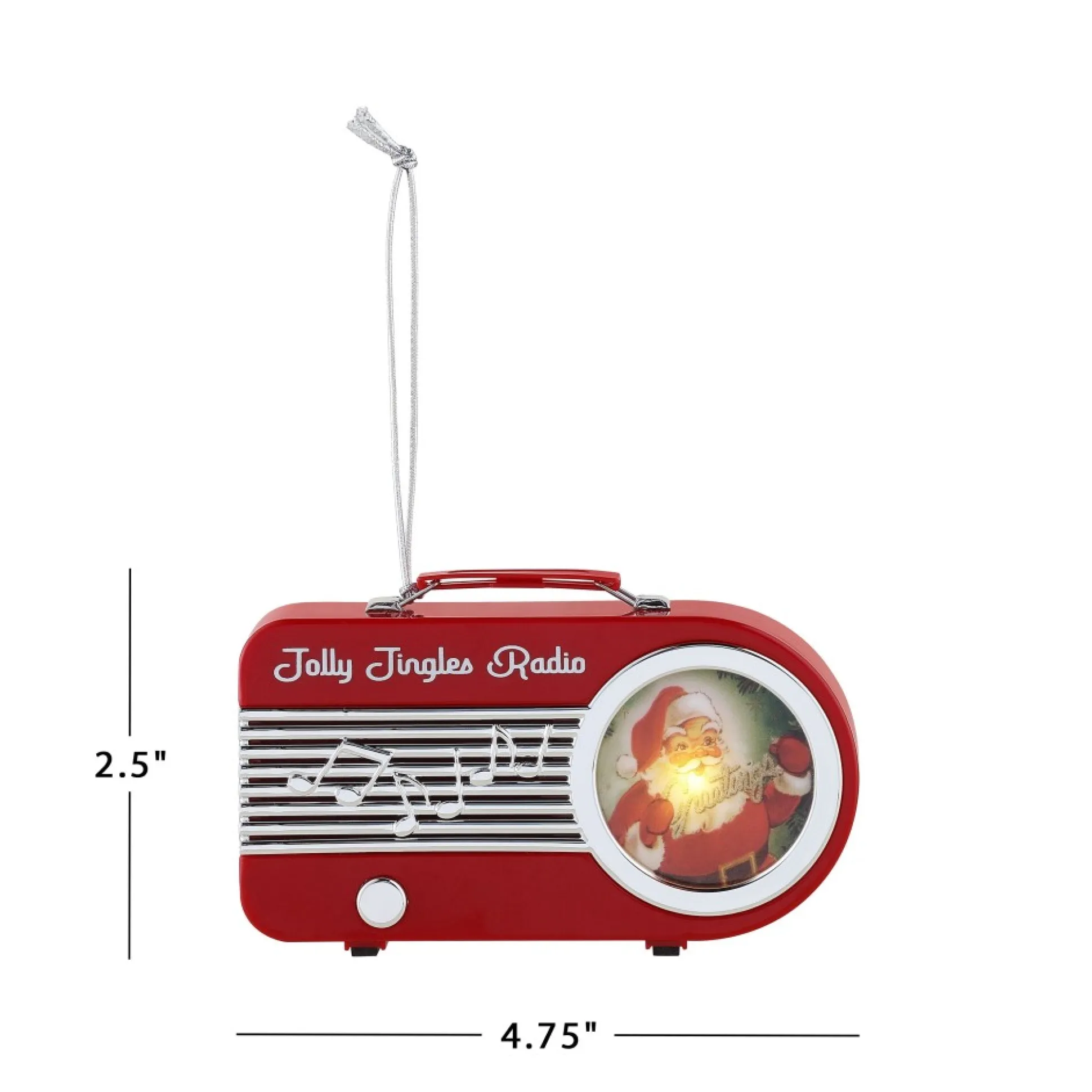 retro_radio_ornament__red_2.webp Store Mr. Christmas 4.75" Retro Radio Ornament - Red