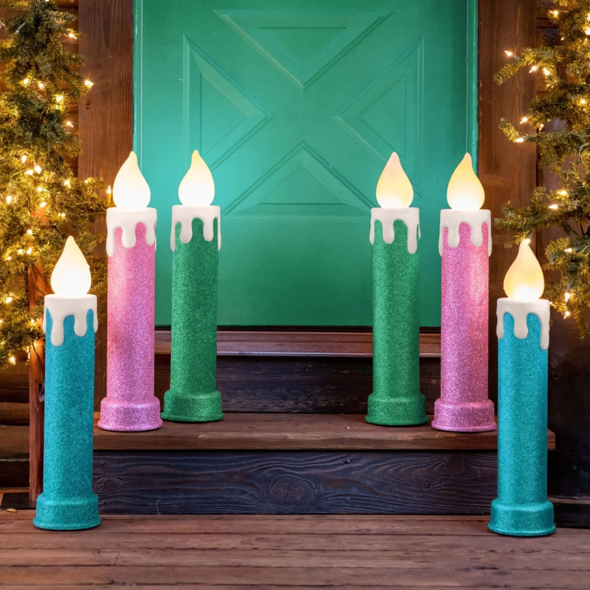 set_of__blow_mold_candles__green_1.webp Cheap Mr. Christmas 24" Set Of 2 Blow Mold Candles - Green