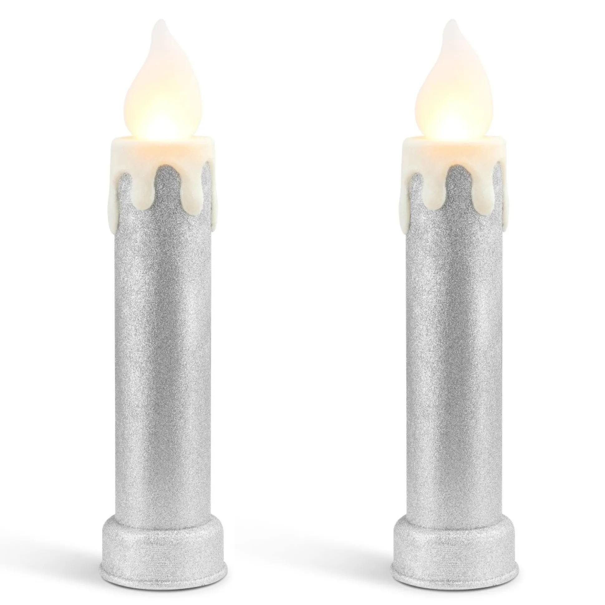 set_of__blow_mold_candles__silver_0.webp Clearance Mr. Christmas 24" Set Of 2 Blow Mold Candles - Silver