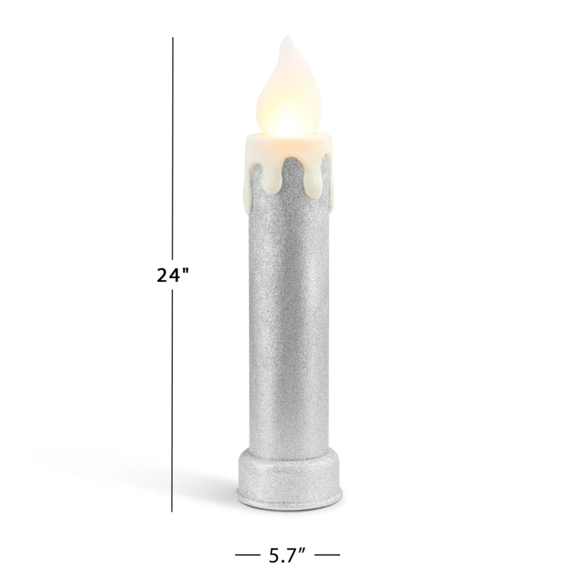 set_of__blow_mold_candles__silver_2.webp Clearance Mr. Christmas 24" Set Of 2 Blow Mold Candles - Silver